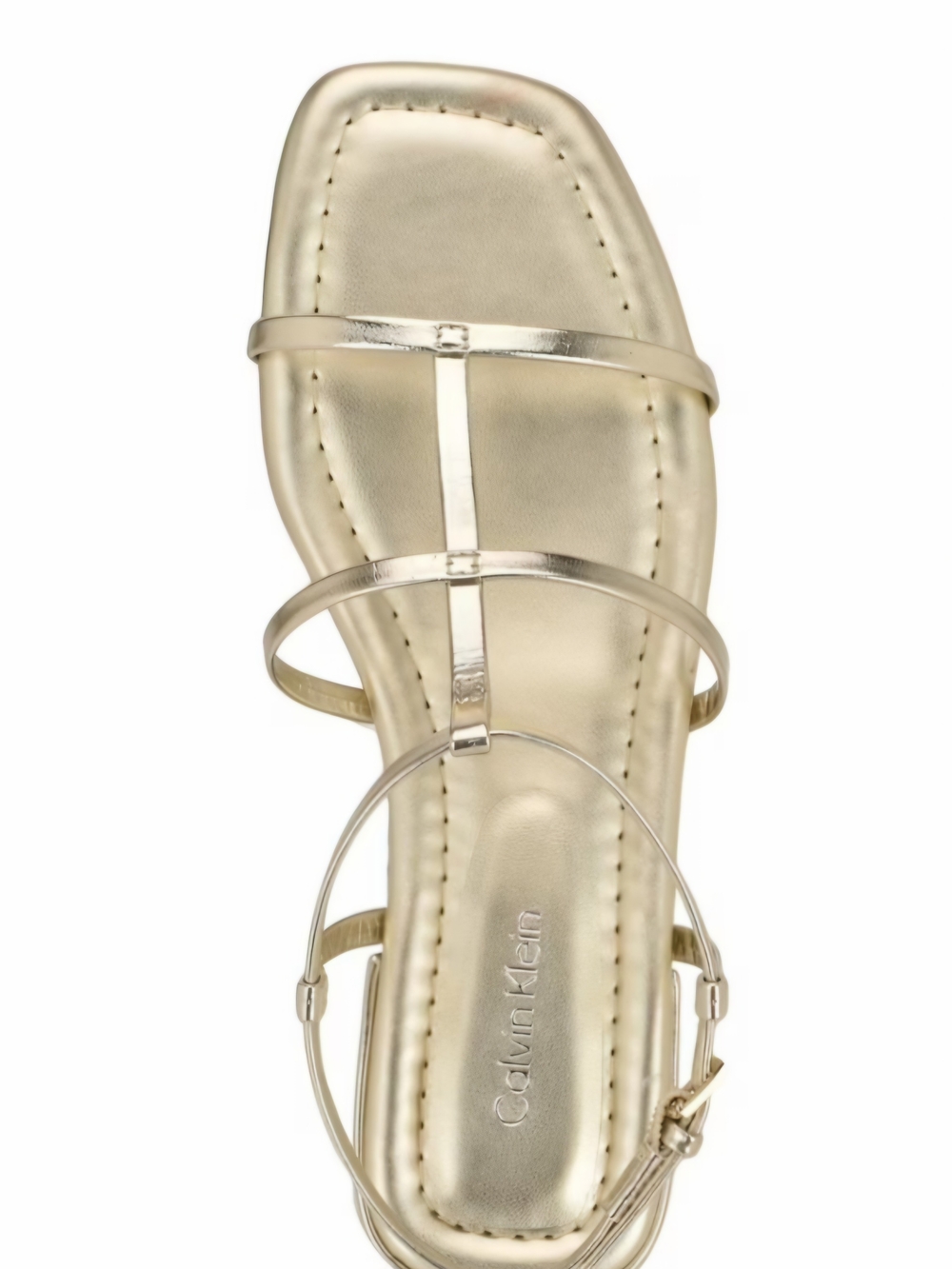 Calvin Klein Metallic Gold Strappy Flat Sandal - Picture 3 of 3
